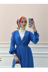 9383 - Çıt Çıt Detaylı Tesettür Tunik Mavi̇-D2 9383 - Çıt Çıt Detaylı Tesettür Tunik Mavi̇-D2