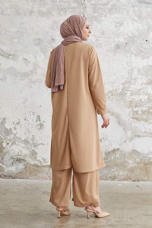 7150 - Tunik Pantolon Tesettür İkili Takım Bej-A10 7150 - Tunik Pantolon Tesettür İkili Takım Bej-A10