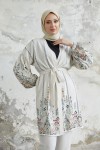 8845 - Etnik Desen Tesettür Kimono Takım Mi̇nt Yeşi̇li̇-A10 8845 - Etnik Desen Tesettür Kimono Takım Mi̇nt Yeşi̇li̇-A10