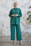 10793 - Pantolon Gömlek Tesettür İkili Takım Yeşi̇l-A4 10793 - Pantolon Gömlek Tesettür İkili Takım Yeşi̇l-A4