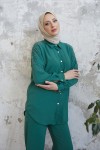 10793 - Pantolon Gömlek Tesettür İkili Takım Yeşi̇l-A4 10793 - Pantolon Gömlek Tesettür İkili Takım Yeşi̇l-A4