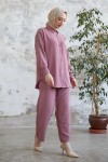 10793 - Pantolon Gömlek Tesettür İkili Takım Pembe-A4 10793 - Pantolon Gömlek Tesettür İkili Takım Pembe-A4