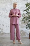 10793 - Pantolon Gömlek Tesettür İkili Takım Pembe-A4 10793 - Pantolon Gömlek Tesettür İkili Takım Pembe-A4
