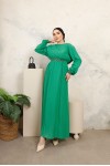 3011 - Kemerli Tesettür Elbise Yeşi̇l-B7 3011 - Kemerli Tesettür Elbise Yeşi̇l-B7
