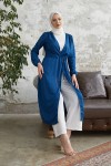 5587 - Tesettür Kimono Mavi̇-A11