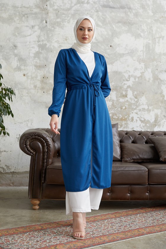 5587 - Tesettür Kimono Mavi̇-A11 5587 - Tesettür Kimono Mavi̇-A11