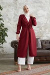 5587 - Tesettür Kimono Bordo-A11