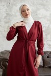 5587 - Tesettür Kimono Bordo-A11