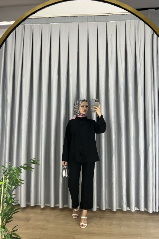 7899 - Tesettür İkili Takım Si̇yah-C5