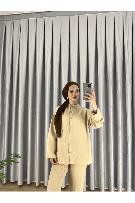 7899 - Tesettür İkili Takım Bej-C5