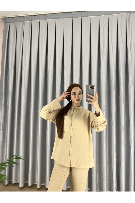 7899 - Tesettür İkili Takım Bej-C5