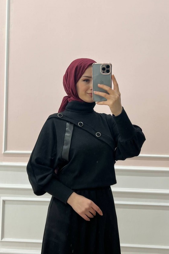 4422 Tesettür İkili Takım Si̇yah c-7