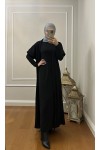 4441 Hırka Elbise Tesettür Takım Si̇yah İ-2