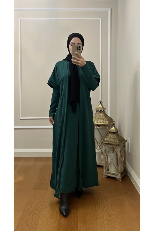 4441 Hırka Elbise Tesettür Takım Yeşi̇l İ-2 4441 Hırka Elbise Tesettür Takım Yeşi̇l İ-2