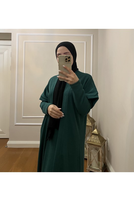 4441 Hırka Elbise Tesettür Takım Yeşi̇l İ-2 4441 Hırka Elbise Tesettür Takım Yeşi̇l İ-2