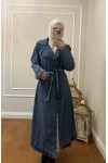 4409 Kot Tesettür Trençkot Mavi̇-Z3