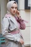 100016-İki Renk Trençkot Pembe-C4