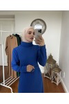 4421 - Yan Düğme Detaylı Tesettür Elbise Mavi̇-A17 4421 - Yan Düğme Detaylı Tesettür Elbise Mavi̇-A17