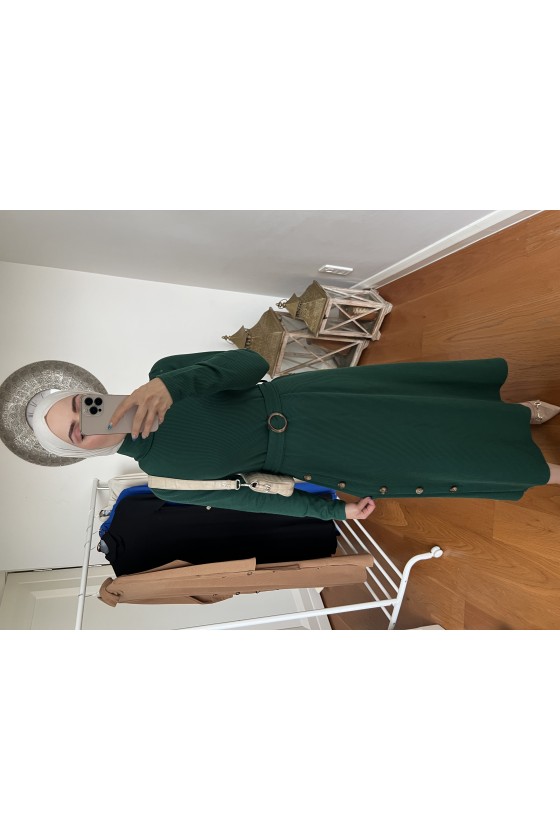 4421 - Yan Düğme Detaylı Tesettür Elbise Yeşi̇l-A17 4421 - Yan Düğme Detaylı Tesettür Elbise Yeşi̇l-A17