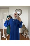 4424 - Taş Detaylı Tesettür Triko Elbise Mavi̇-A17 4424 - Taş Detaylı Tesettür Triko Elbise Mavi̇-A17