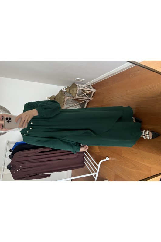 4424 - Taş Detaylı Tesettür Triko Elbise Yeşi̇l-A17 4424 - Taş Detaylı Tesettür Triko Elbise Yeşi̇l-A17