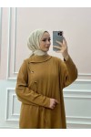 4420-Asimetrik Tesettür Tunik Taba-A4