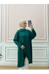4420-Asimetrik Tesettür Tunik Yeşi̇l-A4