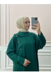 4420-Asimetrik Tesettür Tunik Yeşi̇l-A4