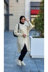 4420-Asimetrik Tesettür Tunik Taş-A4