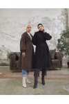 1207 - 6 Düğmeli Tesettür Kaban Si̇yah-A16 1207 - 6 Düğmeli Tesettür Kaban Si̇yah-A16