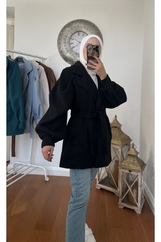 4405 - Cep Detaylı Kaban Si̇yah-K2