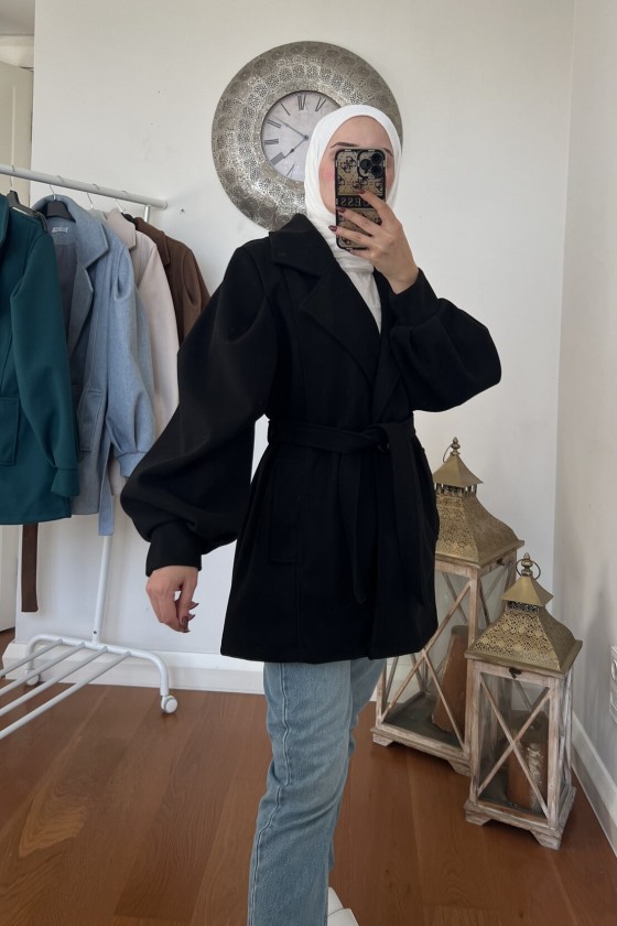 4405 - Cep Detaylı Kaban Si̇yah-K2