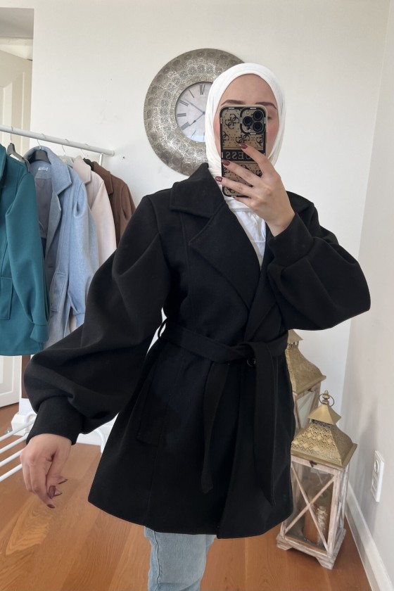 4405 - Cep Detaylı Kaban Si̇yah-K2 4405 - Cep Detaylı Kaban Si̇yah-K2