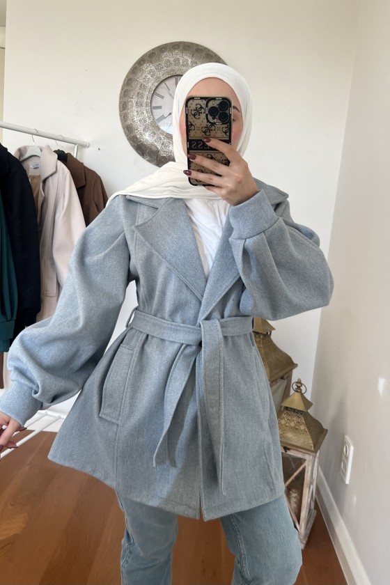 4405 - Cep Detaylı Kaban Mavi̇-K2 4405 - Cep Detaylı Kaban Mavi̇-K2