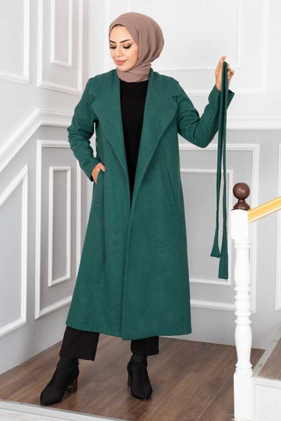 20053 - Bağlamalı Tesettür Kaban Yeşi̇l-A20 20053 - Bağlamalı Tesettür Kaban Yeşi̇l-A20