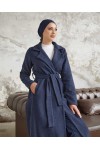 20053 - Bağlamalı Tesettür Kaban Laci̇vert-A20 20053 - Bağlamalı Tesettür Kaban Laci̇vert-A20