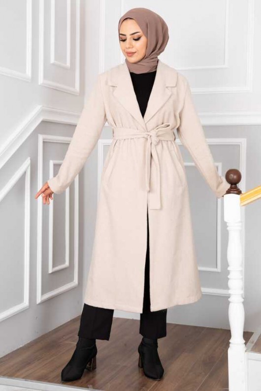 20053 - Bağlamalı Tesettür Kaban Taş-A20