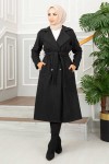 20069 - 4 Düğmeli Tesettür Kaban Si̇yah-A15 20069 - 4 Düğmeli Tesettür Kaban Si̇yah-A15
