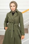 20069 - 4 Düğmeli Tesettür Kaban Haki̇-A15 20069 - 4 Düğmeli Tesettür Kaban Haki̇-A15