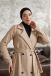 20069 - 4 Düğmeli Tesettür Kaban Bej-A15 20069 - 4 Düğmeli Tesettür Kaban Bej-A15