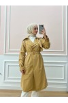 0141-Kol Ve Omuz Detaylı Tesettür Trençkot Camel-C5 0141-Kol Ve Omuz Detaylı Tesettür Trençkot Camel-C5