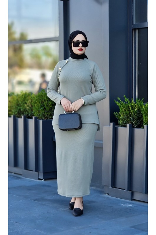 2001 - Tesettür İkili Takım Haki̇-I4