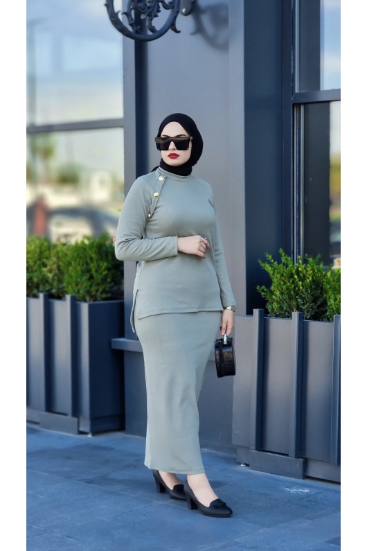 2001 - Tesettür İkili Takım Haki̇-I4