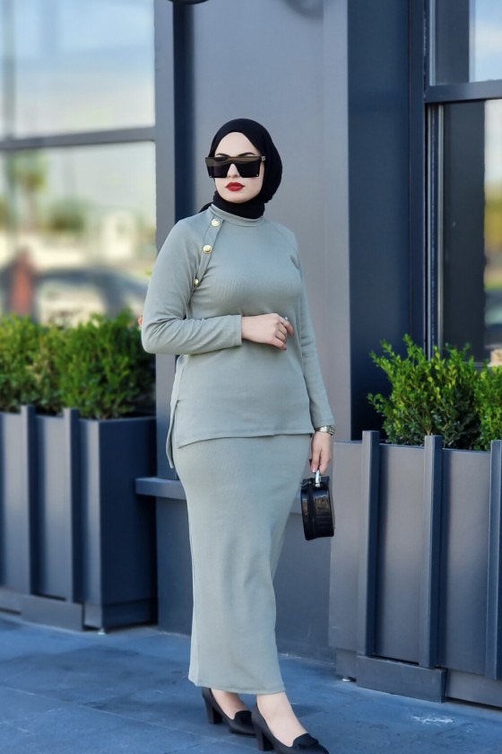 2001 - Tesettür İkili Takım Haki̇-I4