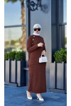 2001 - Tesettür İkili Takım Kahverengi̇-I4