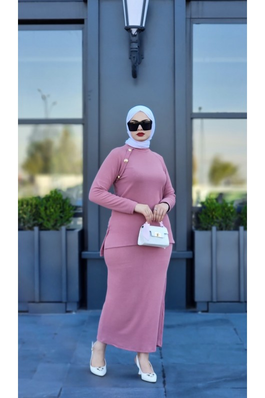 2001 - Tesettür İkili Takım Pembe-I4