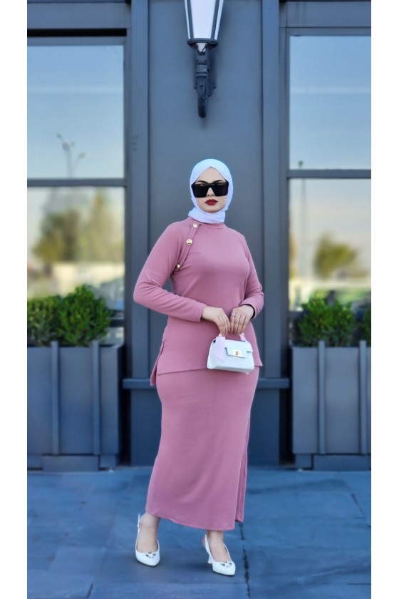 2001 - Tesettür İkili Takım Pembe-I4