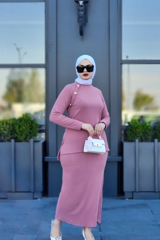 2001 - Tesettür İkili Takım Pembe-I4