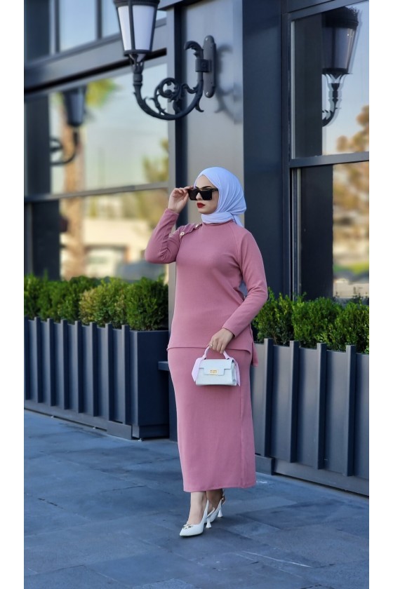 2001 - Tesettür İkili Takım Pembe-I4