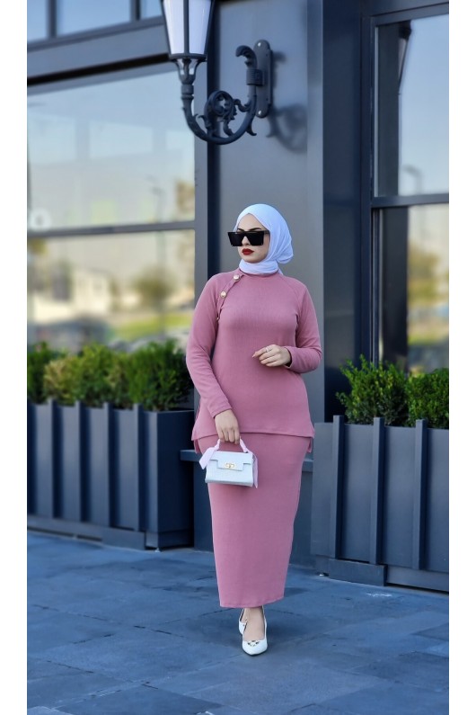 2001 - Tesettür İkili Takım Pembe-I4